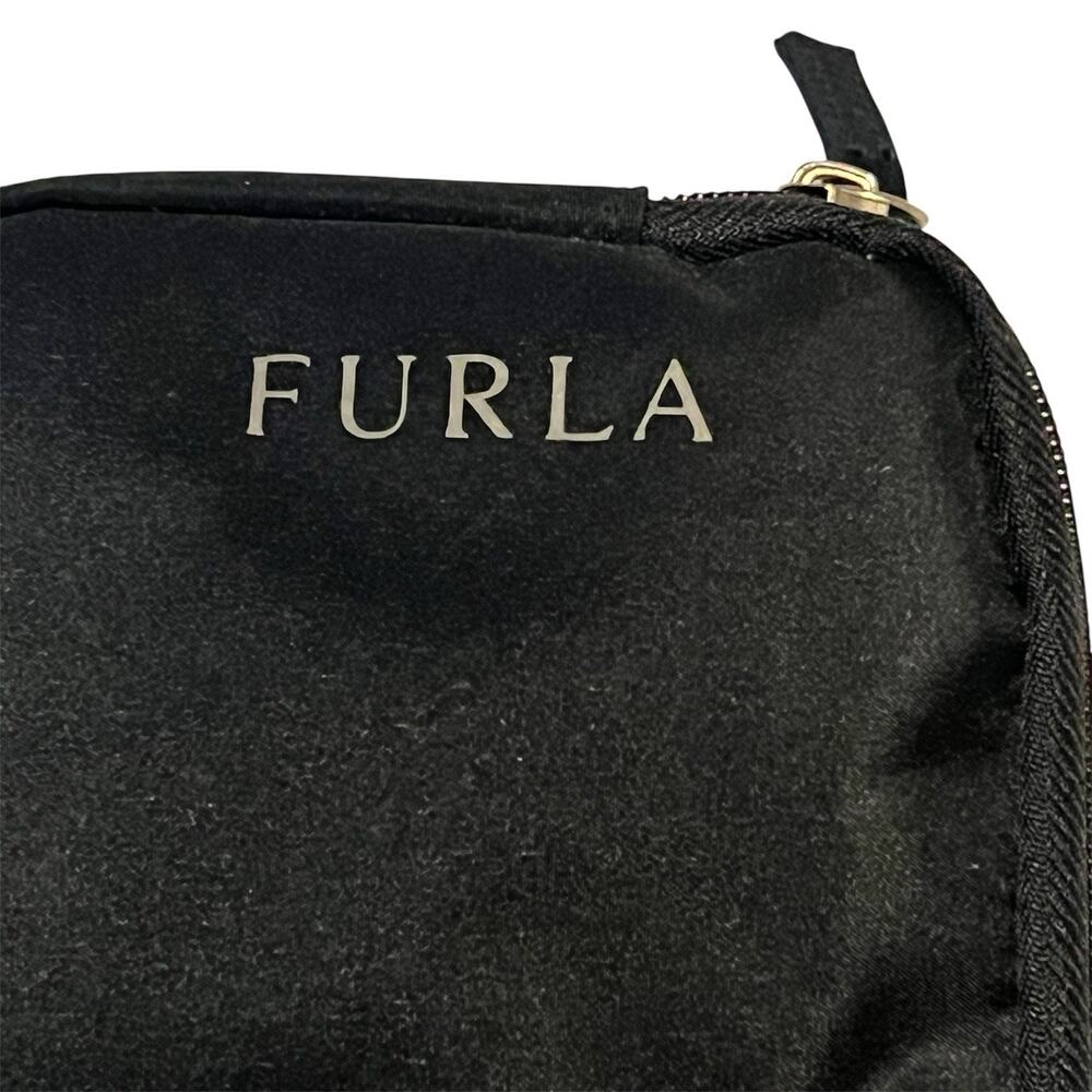 Furla Black Nylon Zip Pouch Turkish Airlines Business Class Travel Amenity Bag - Picture 2 of 5